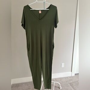 Brand New Without Tags Smash + Tess Olive Green V-Neck Jumpsuit - Small